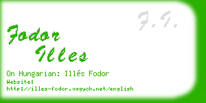 fodor illes business card